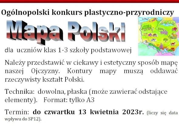 Konkurs plastyczno-przyrodniczy Mapa Polski