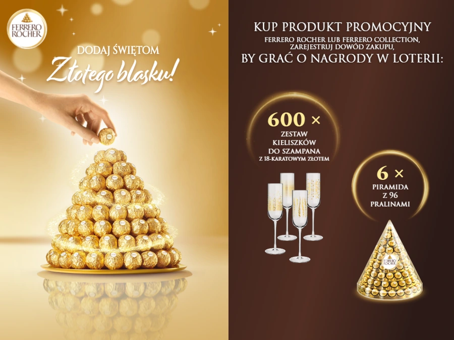 Loteria Dodaj Świętom złotego blasku Ferrero Rocher