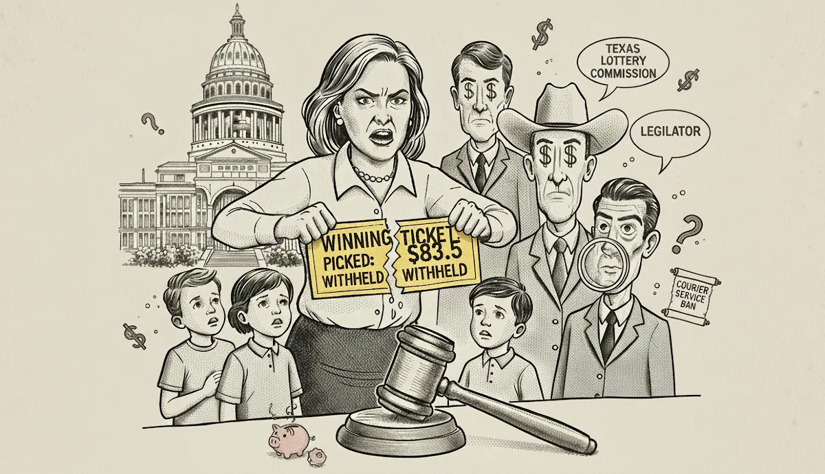 Wygrała na loterii 83,5 miliona USD baner