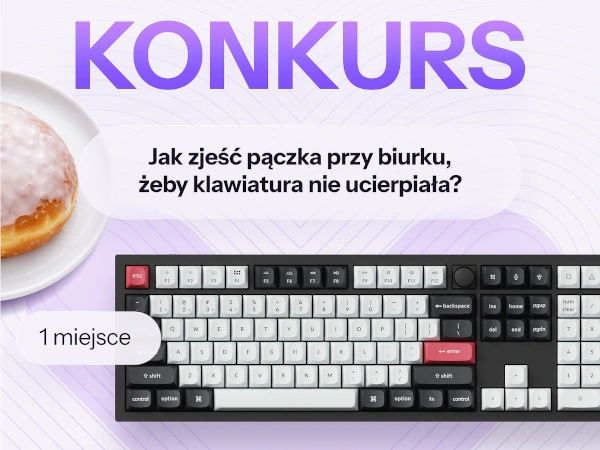 Konkurs x-kom na Facebooku Jak zjeść pączka przy biurku