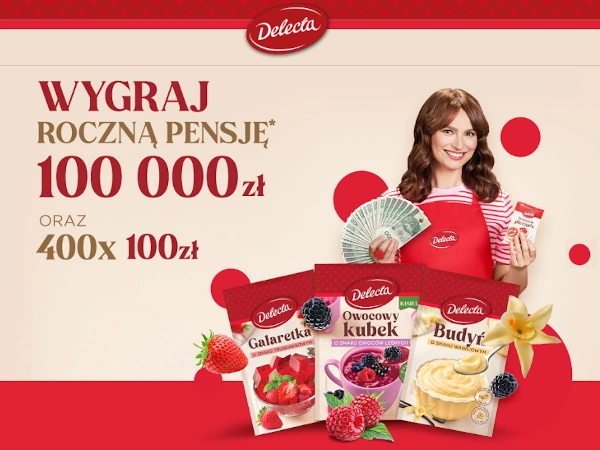 Loteria Roczna pensja od Delecty