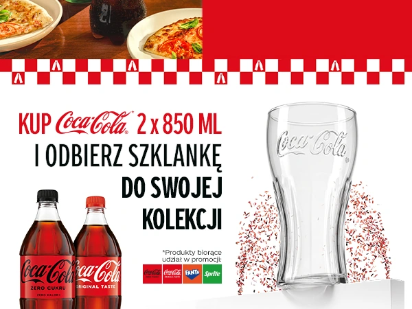 Promocja Kup 2 x 850ml – odbierz szklankę Coca-Cola