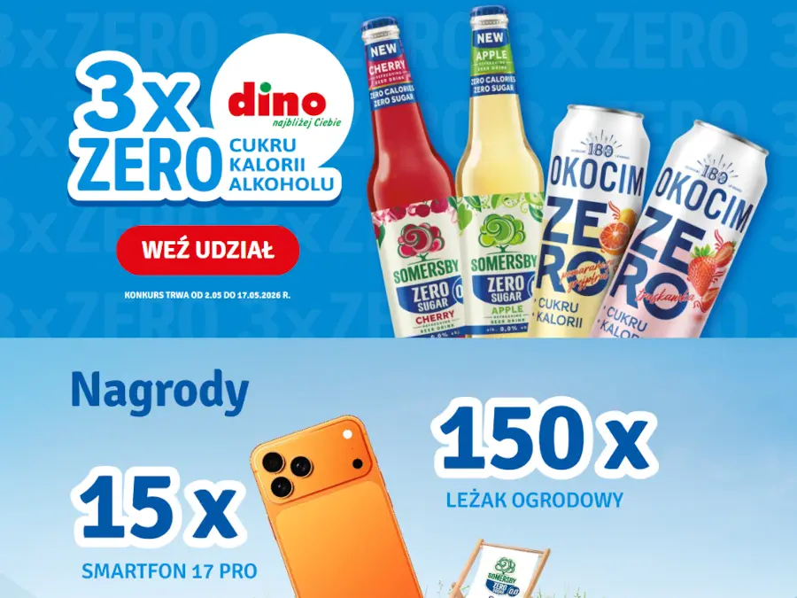 Konkurs Dino 3x0: zero alkoholu, cukru, kalorii